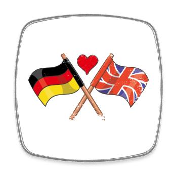 Ich liebe England UK Deutschland - Viereckiger Kühlschrankmagnet - Weiß - Vorne