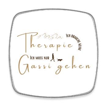 Meine Therapie ist Gassi gehen - Viereckiger Kühlschrankmagnet - Weiß - Vorne