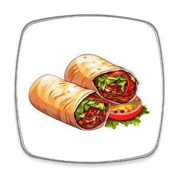 Tasty delicacy: Döner Dürüm Wrap - Square fridge magnet - white - Front