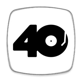 DJ 40 - Square fridge magnet - white - Front