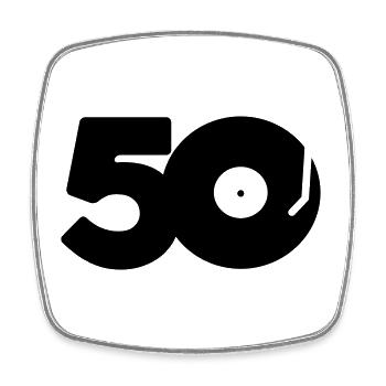 DJ 50 - Square fridge magnet - white - Front