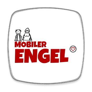 Mobiler Engel - Viereckiger Kühlschrankmagnet - Weiß - Vorne