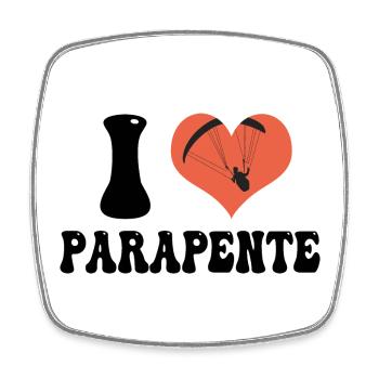 j aime parapente - Magnet carré - blanc - Devant