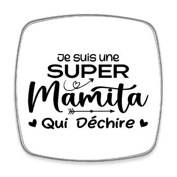 I'm a Super Mamita Who Rips - Square fridge magnet - white - Front