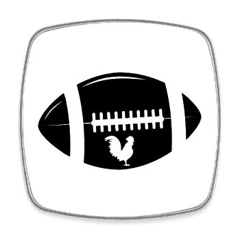 Rugby - Square fridge magnet - white - Front