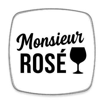 Monsieur Rosé Humour Drôles Noël - Magnet carré - blanc - Devant