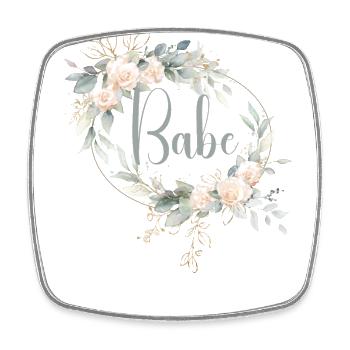 Babe mit Blumenkranz aus Rosen - Viereckiger Kühlschrankmagnet - Weiß - Vorne