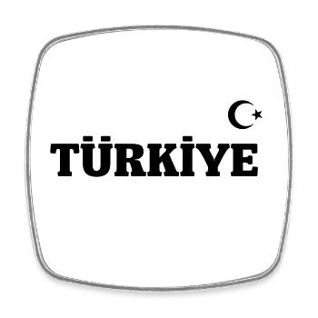 Türkiye Flagge Schrift - Viereckiger Kühlschrankmagnet - Weiß - Vorne