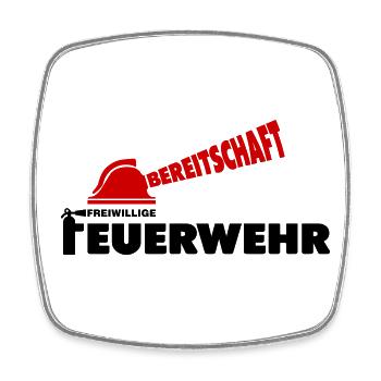 Freiwillige Feuerwehr Bereitschaft Helm - Viereckiger Kühlschrankmagnet - Weiß - Vorne