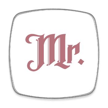 Mr. Matching Couple Engagement Wedding Honeymoon - Square fridge magnet - white - Front
