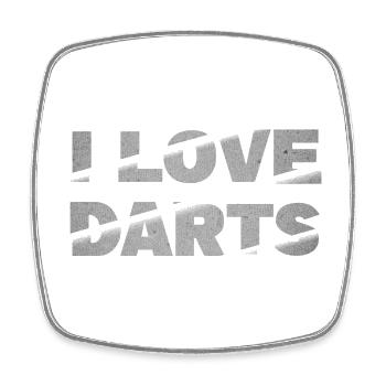 I Love Darts Dartboard Dart Player Dart - Square fridge magnet - white - Front