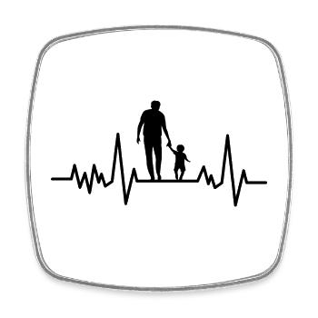 Gift Dad Son and Daughter, Father and Daughter - Square fridge magnet - white - Front