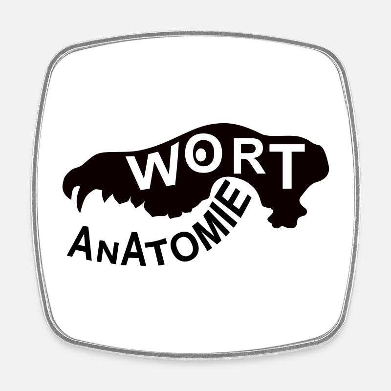Wort Anatomie Logo - Viereckiger Kühlschrankmagnet - Weiß