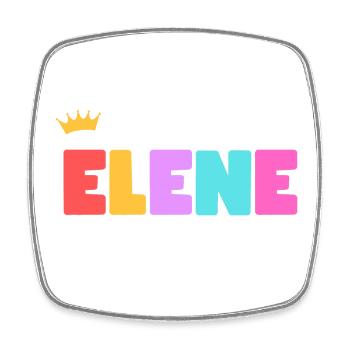 Elene! Customizable - Square fridge magnet - white - Front