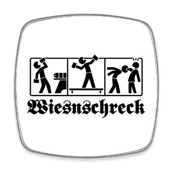 Wiesnschreck Piktogramm - Viereckiger Kühlschrankmagnet - Weiß - Vorne