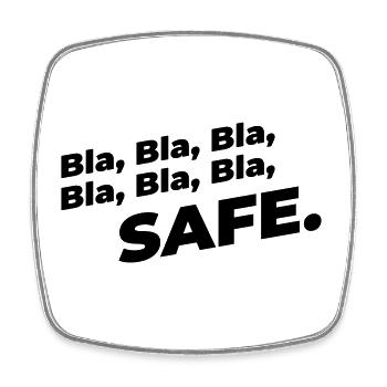 Safe - Viereckiger Kühlschrankmagnet - Weiß - Vorne