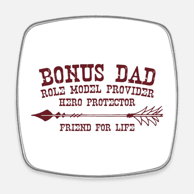 bonus dad Graphic - Square fridge magnet - white