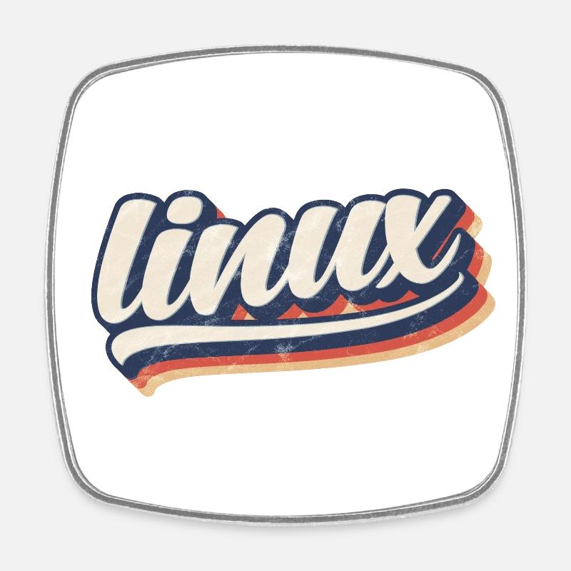 | Linux logo rétro vintage - Magnet carré - blanc