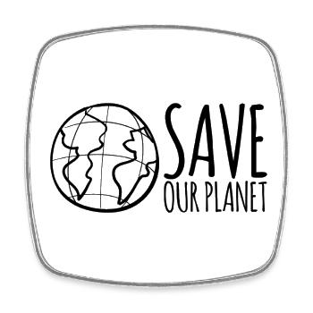 Save Our Planet - Viereckiger Kühlschrankmagnet - Weiß - Vorne