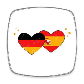 I love Spain Germany Flag Flag Hearts - Square fridge magnet - white - Front