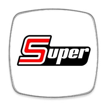 Lettrage Super Sport - Magnet carré - blanc - Devant
