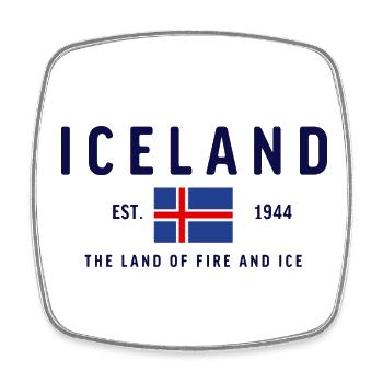 Iceland Classic - Square fridge magnet - white - Front