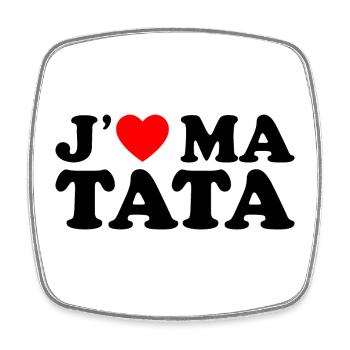 J'aime Ma Tata Cadeau Tante Coeur Rouge - Magnet carré - blanc - Devant