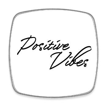 Positive Vibes - Viereckiger Kühlschrankmagnet - Weiß - Vorne