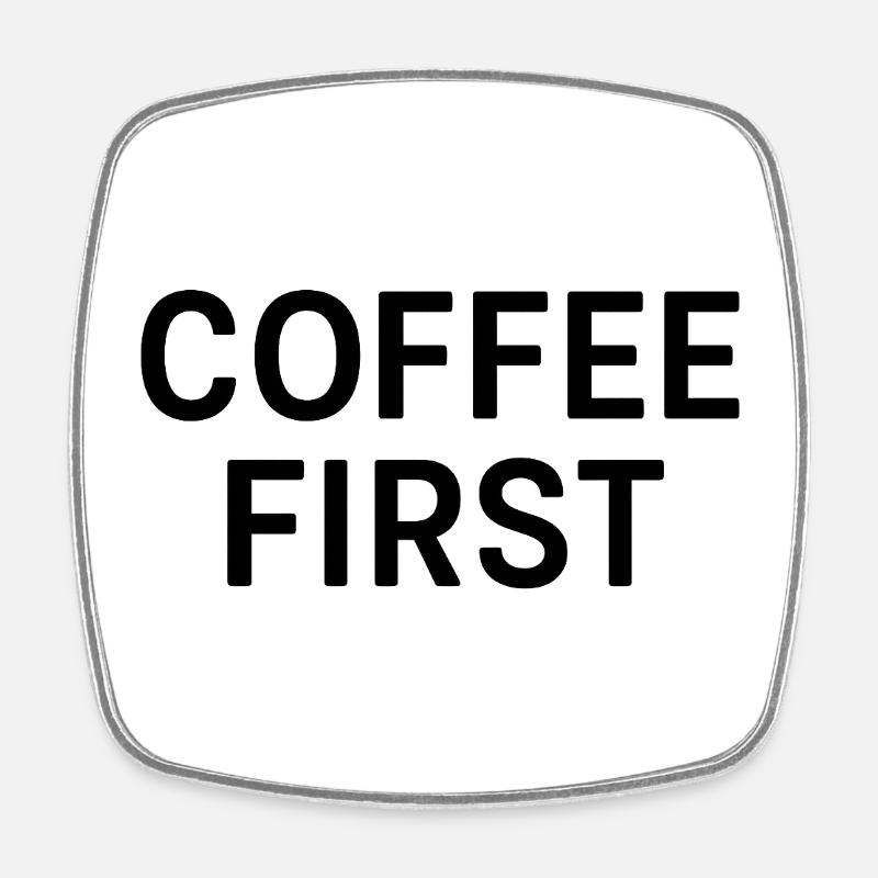 Coffee Break Motif Print - Square fridge magnet - white