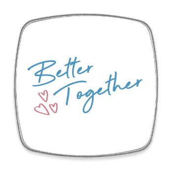 Better Together Minimalist Love Couple Shirt - Viereckiger Kühlschrankmagnet - Weiß - Vorne