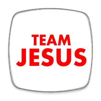 Team jesus - Square fridge magnet - white - Front