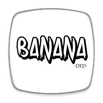 Banana - Square fridge magnet - white - Front
