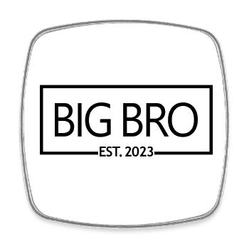 Big Bro Est. 2023 zum Big Brother befördert - Viereckiger Kühlschrankmagnet - Weiß - Vorne