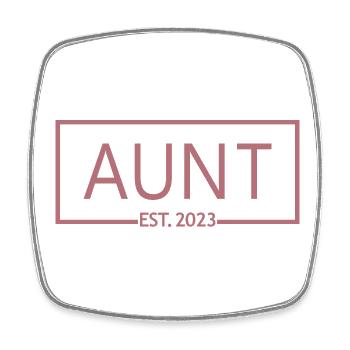 Tante Est. 2023, bald Tante, Schwangerschaft enthüllen - Viereckiger Kühlschrankmagnet - Weiß - Vorne