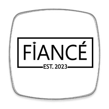 2023 - Groom To Be - Fête de fiançailles - Magnet carré - blanc - Devant