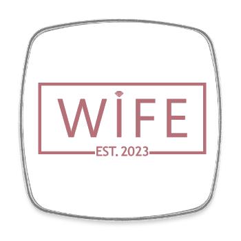 Ehefrau Est. 2023 Verlobung Brautdusche Hochzeit - Viereckiger Kühlschrankmagnet - Weiß - Vorne