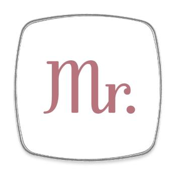 Mr. Matching Couple Engagement Wedding Honeymoon - Square fridge magnet - white - Front