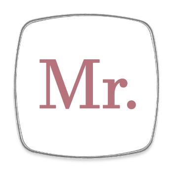 Mr. Matching Paar Verlobung Hochzeit Flitterwochen - Viereckiger Kühlschrankmagnet - Weiß - Vorne