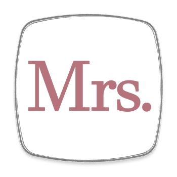 Mrs. Matching Couple Engagement Wedding Honeymoon - Square fridge magnet - white - Front