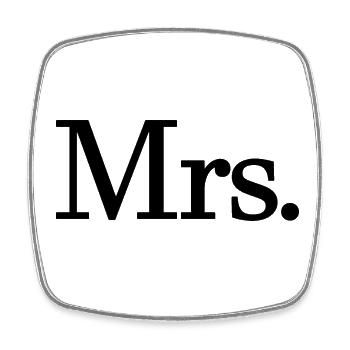 Mrs. Matching Couple Engagement Wedding Honeymoon - Square fridge magnet - white - Front