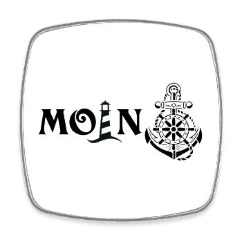Moin Hamburg Nordlicht Design - Viereckiger Kühlschrankmagnet - Weiß - Vorne
