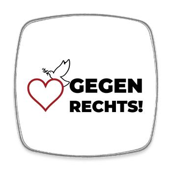Gegen rechts - Viereckiger Kühlschrankmagnet - Weiß - Vorne