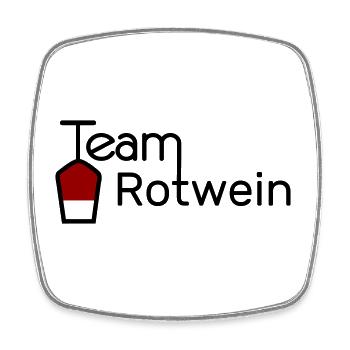 Team Rotwein - Viereckiger Kühlschrankmagnet - Weiß - Vorne