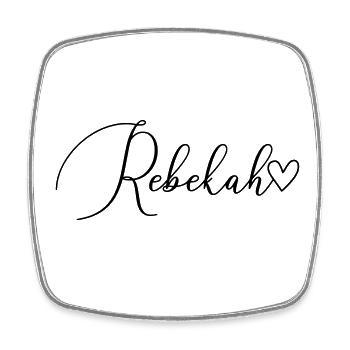 Rebekah Last Name First Name Girl - Square fridge magnet - white - Front