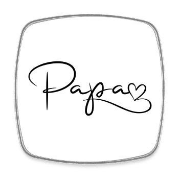 Police de papa avec coeur - Magnet carré - blanc - Devant