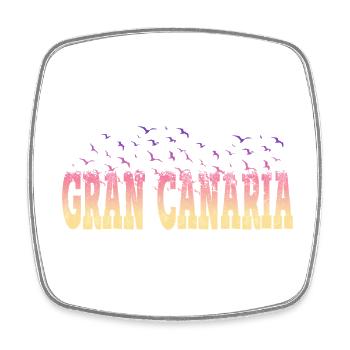 Gran Canaria Palm Trees Summer Sun Beach Sea - Square fridge magnet - white - Front