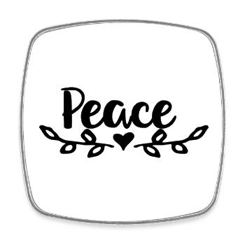 Peace Heart Design - Square fridge magnet - white - Front