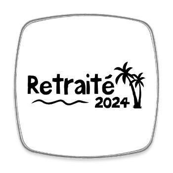 Retraité En 2024 / Humour Cadeau Retraité 2024 - Magnet carré - blanc - Devant