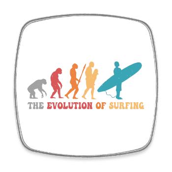 Surf-Evolution des Surfens Surfer-Humor - Viereckiger Kühlschrankmagnet - Weiß - Vorne