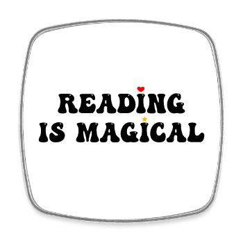 Reading Is Magical - Square fridge magnet - white - Front